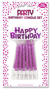 Clairefontaine Bougie d'anniversaire Happy Birthday, rose