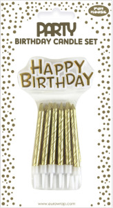 Clairefontaine Bougie d'anniversaire Happy Birthday, rose