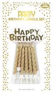 Clairefontaine Bougie d'anniversaire Happy Birthday, argent