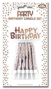 Clairefontaine Bougie d'anniversaire Happy Birthday, argent