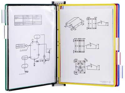tarifold Kit mural magnétique, A4, équipé, gris clair
