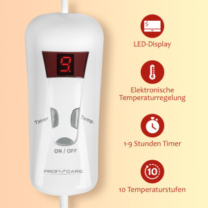 PROFI CARE Couverture chauffante PC-WZD 3061, gris