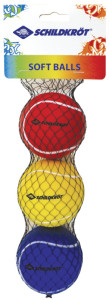 SCHILDKRÖT Balle souple, 70 mm, set de 3, couleurs assorties