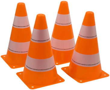 SCHILDKRÖT Cônes de signalisation, set de 4, orange / blanc