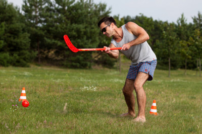 SCHILDKRÖT Set de fun hockey, 4 pièces, rouge / jaune