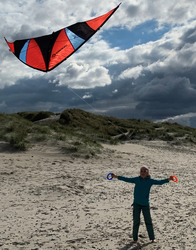 SCHILDKRÖT Cerf-volant acrobatique Stunt Kite 140, rouge