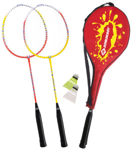 SCHILDKRÖT Set de badminton 2 joueurs, rouge / jaune