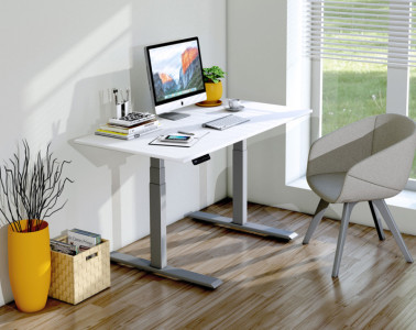 kerkmann Bureau assis-debout Smart Office, chêne/argent