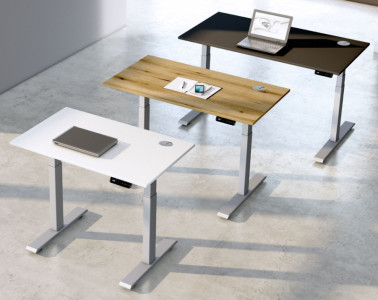 kerkmann Bureau assis-debout Smart Office, chêne/argent