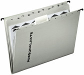 Classeur personnel/Dossier suspendu personnel LEITZ, 6 compartiments, gris