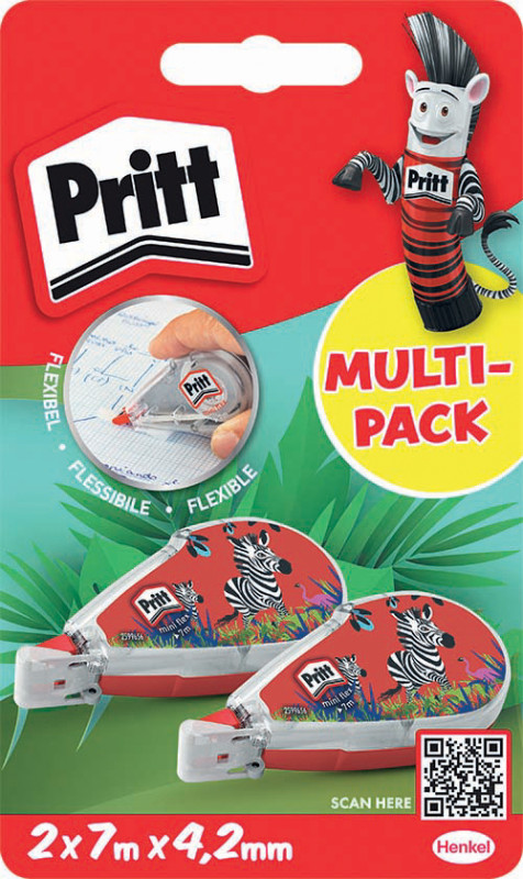 Pritt Rouleau correcteur Mini Flex, 4,2mm x 7m, blister de 2