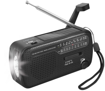 LogiLink Radio dynamo, panneau solaire & lampe de poche