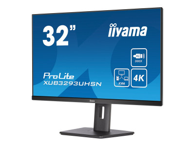 Iiyama : XUB3293UHSN-B5 31.5IN IPS UHD 350CD/HDMI/DP/USB-C DOCK/HAS
