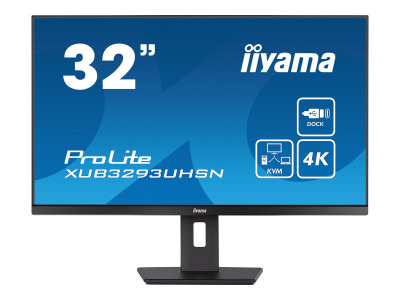 Iiyama : XUB3293UHSN-B5 31.5IN IPS UHD 350CD/HDMI/DP/USB-C DOCK/HAS