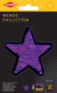 KLEIBER Wendepailletten Stern, beige-silber/pink
