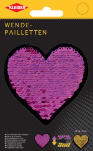 KLEIBER Wendepailletten Herz, pink-gold
