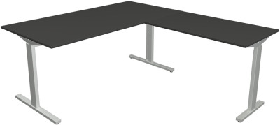 kerkmann Schreibtisch Form 2 mit Anbau, (B)1.600 mm, weiß