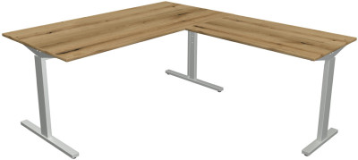 kerkmann Schreibtisch Form 2 mit Anbau, (B)1.600 mm, weiß