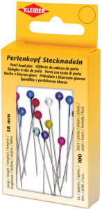 KLEIBER Perlenkopf-Stecknadeln, in Metalldose