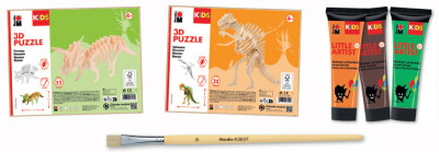 Marabu KiDS Kit peinture & puzzle Little Artist, dinos