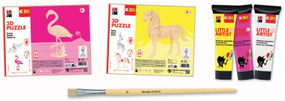 Marabu KiDS Kit peinture & puzzle Little Artist, flamant