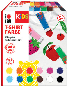 Marabu KiDS Peinture pour T-Shirt, 36 ml, tube, set de 6