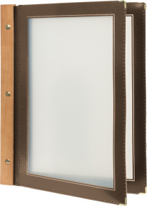 Fin de série : Chemise de menu Securit WOOD, DIN A4, noire