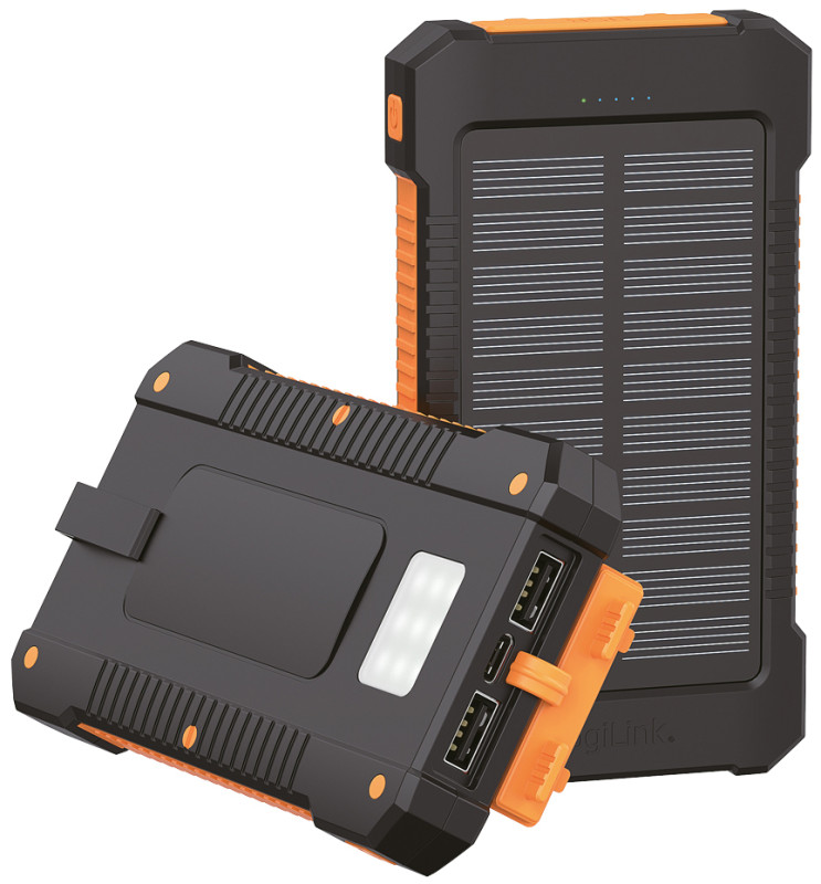 LogiLink Batterie externe solaire, 6.000 mAh, noir
