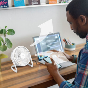 LogiLink Ventilateur de bureau USB, 40 dB, blanc