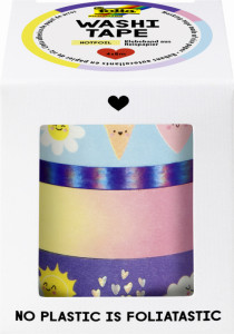 folia Deko-Klebeband Washi-Tape HOTFOIL RAINBOW CLOUDS, 4er