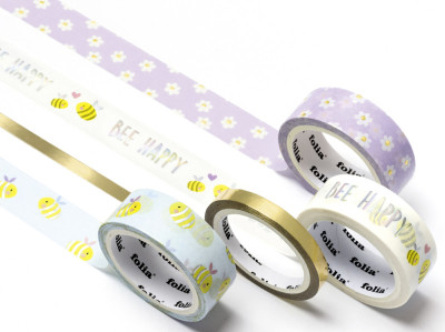 folia Deko-Klebeband Washi-Tape HOTFOIL BEES, 4er Set