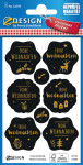 Étiquettes de Noël AVERY Zweckform ZDesign, « Vux », noir/doré Étiquettes de Noël AVERY Zweckform ZDesign, « Vux », noir/doré