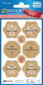 AVERY Zweckform ZDesign Weihnachts-Sticker Gruß schwarz/gold