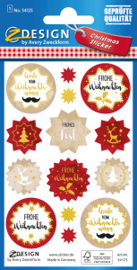 AVERY Zweckform ZDesign Weihnachts-Sticker Gruß schwarz/gold