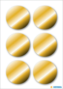 HERMA Sticker de Noël, rond, 32 mm, or