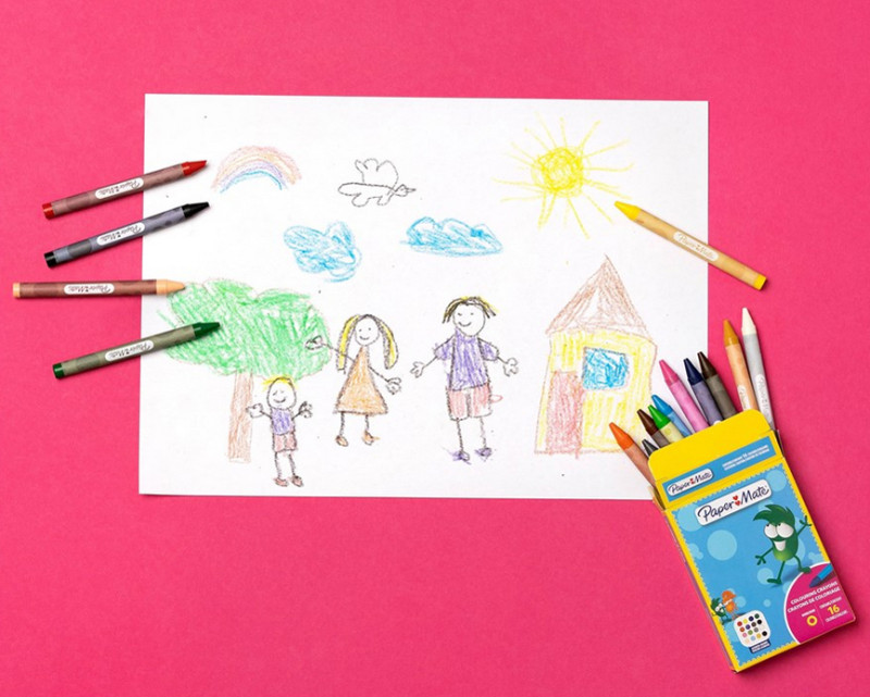 Paper:Mate Crayons de cire Kids Colouring, blister de 16