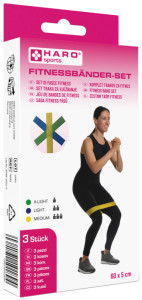 HARO Set de bandes de fitness, medium - fort, set de 3