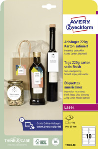 AVERY Zweckform Etiquette américaine, carton, 220 g/m2