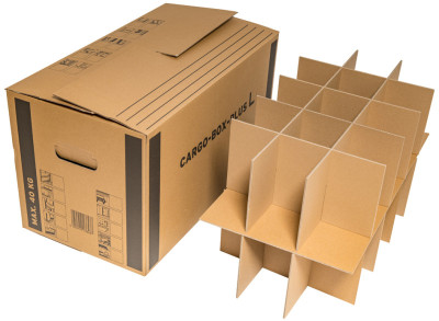 SMARTBOXPRO Carton à verres, en carton ondulé, brun