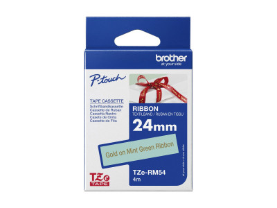 Brother : 24MM GOLD / MINT GREEN RIBBON tape