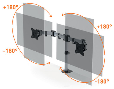 DURABLE Monitorhalterung SELECT für 2 Monitore, Klemme