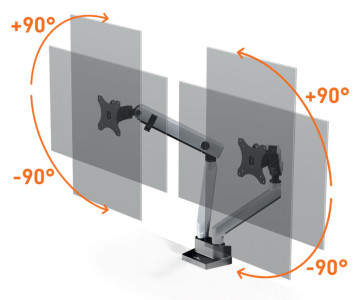 DURABLE Monitorarm SELECT PLUS, für 2 Monitore, Klemme