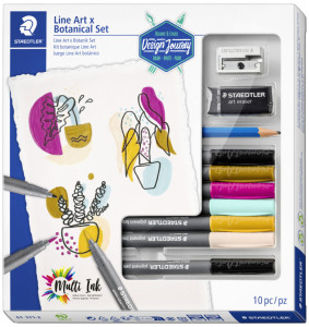 STAEDTLER Kit de dessin Line Art & Botanical Set, 10 pièces