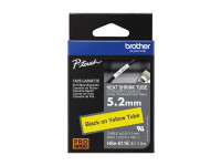 Brother HSe-611E Ruban thermorétractable Noir sur jaune 5,2 mm x 1,5 m