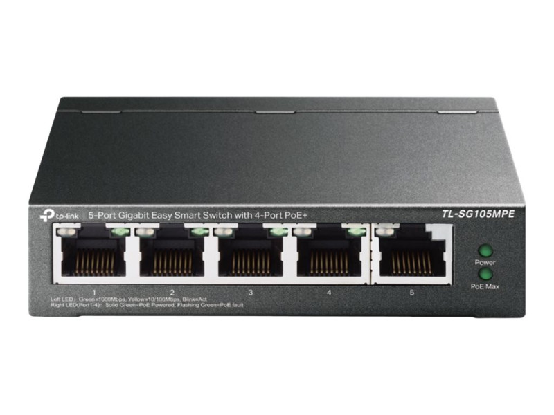 TP-Link : 5-PORT GIGABIT EASY SMART SWITCH avec 4-PORT POE+