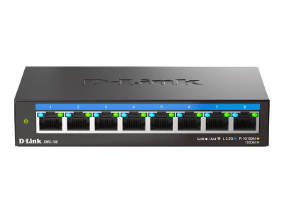 D-Link : 8-PORT MULTI-GB UNM. SWITCH 8X 100 / 1000MBPS / 25GBPS TP