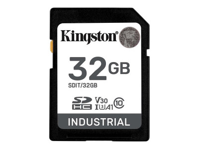 Kingston : 32GB SDHC INDUSTRIAL C10 -40C TO 85C UHS-I U3 V30 A1 PSLC