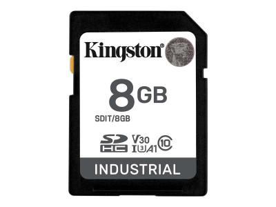 Kingston : 8GB SDHC INDUSTRIAL C10 -40C TO 85C UHS-I U3 V30 A1 PSLC