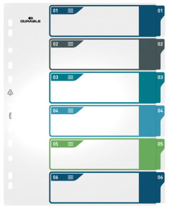 DURABLE Intercalaire en plastique, numérique, A4, 5 touches