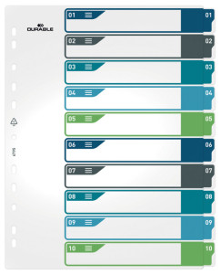 DURABLE Intercalaire en plastique, numérique, A4, 5 touches